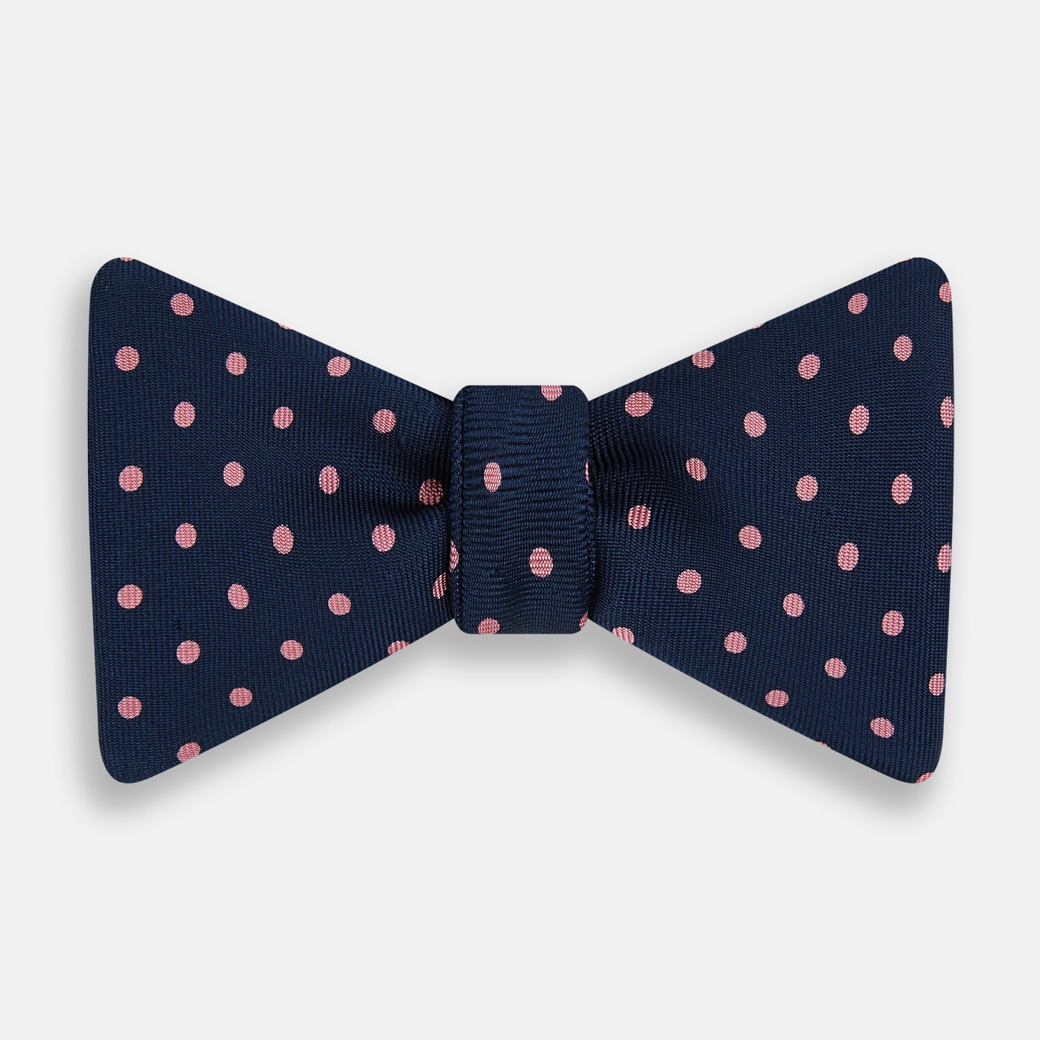 Image 1 of product Navy and Pink Spot Silk Bow Tie