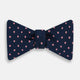 Navy and Pink Spot Silk Bow Tie