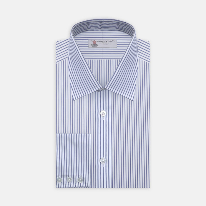 Navy Centre Stripe Cotton Fabric Image 1