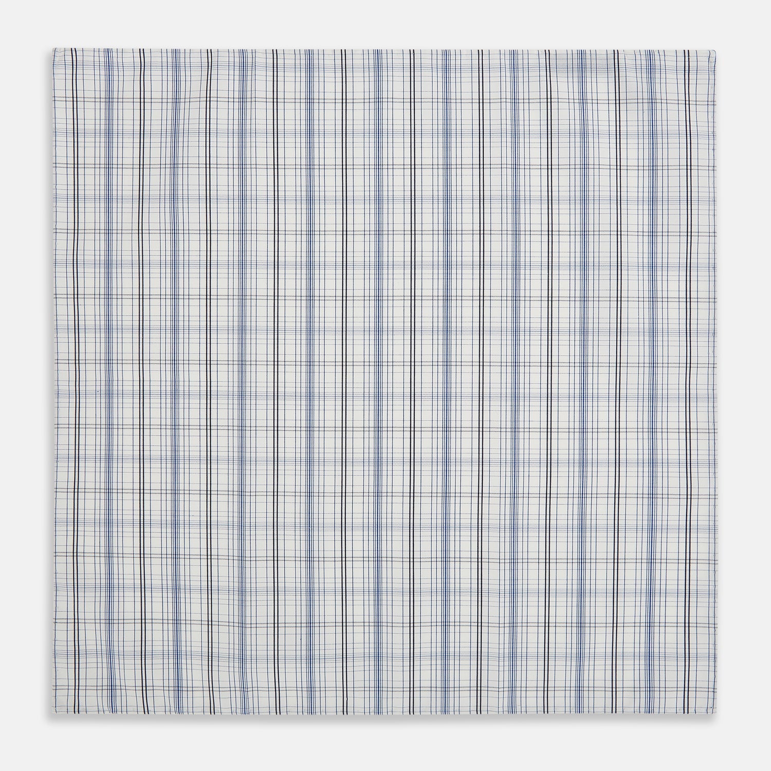Image 1 of product Blue and Navy Multi Check Hand-Rolled Handkerchief