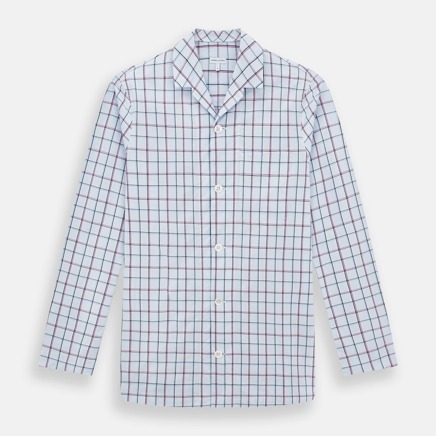 Burgundy and Blue Check Pyjama Shirt