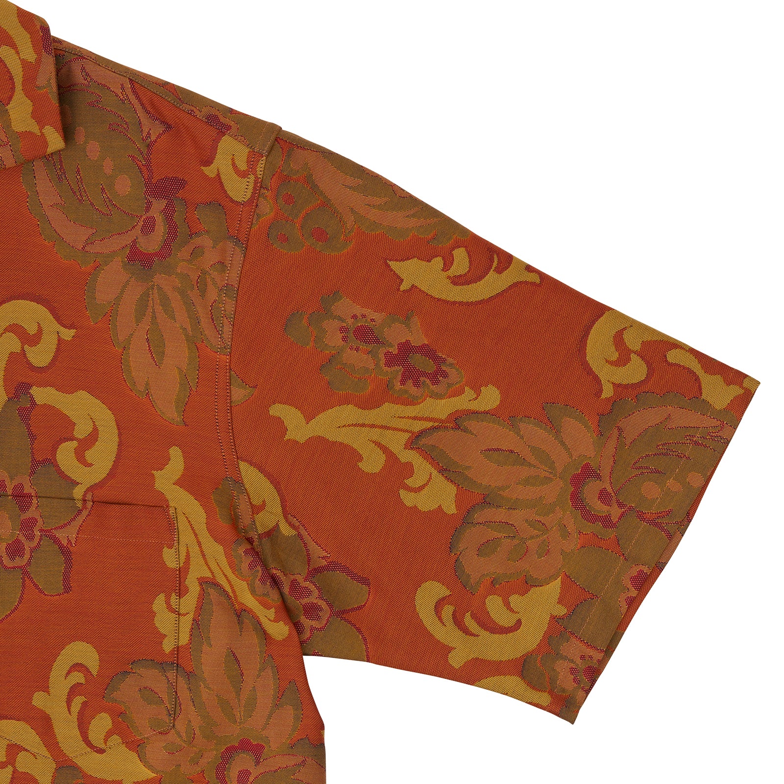 Image 4 of product Orange & Ochre Tapestry Weave Cotton Holiday Fit Shirt