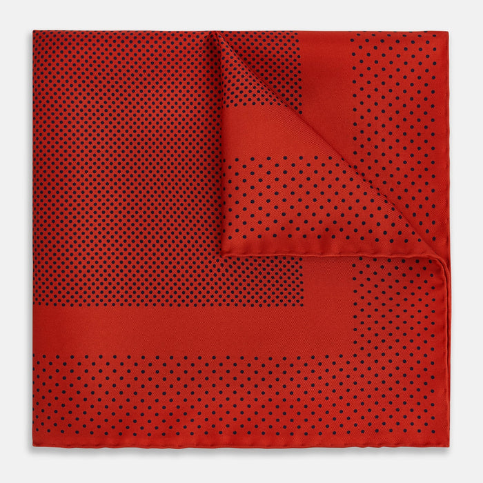 Red Dot Silk Pocket Square