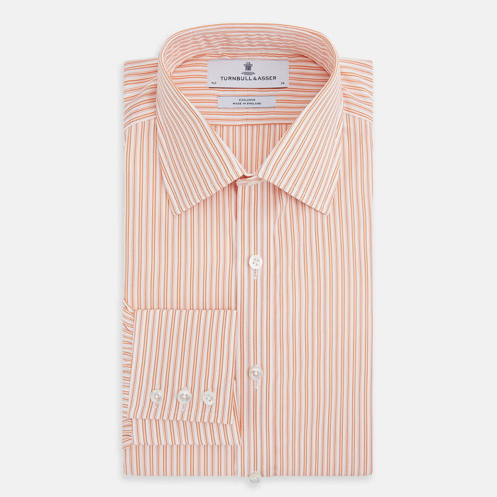 Orange Ticking Stripe Mayfair Shirt Image 4