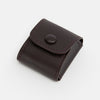 View 3 of product The Burgundy Leather Cufflinks by Turnbull & Asser feature square Italian leather with visible edge stitching and braided loops, presented on a white background—an elegant addition to men's accessories.