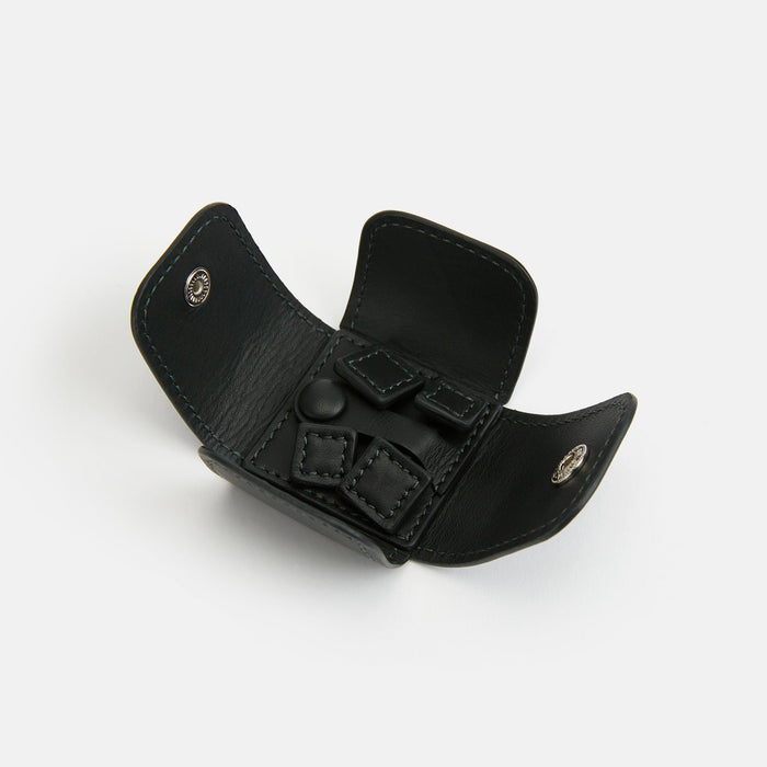 Forest Green Leather Cufflinks Image 1