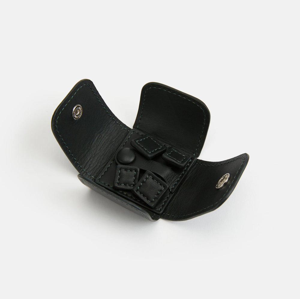 Forest Green Leather Cufflinks