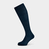 View 1 of product A single Petrol Green Long Sock by Turnbull & Asser stands upright on a light gray background, featuring a subtle ribbed texture.