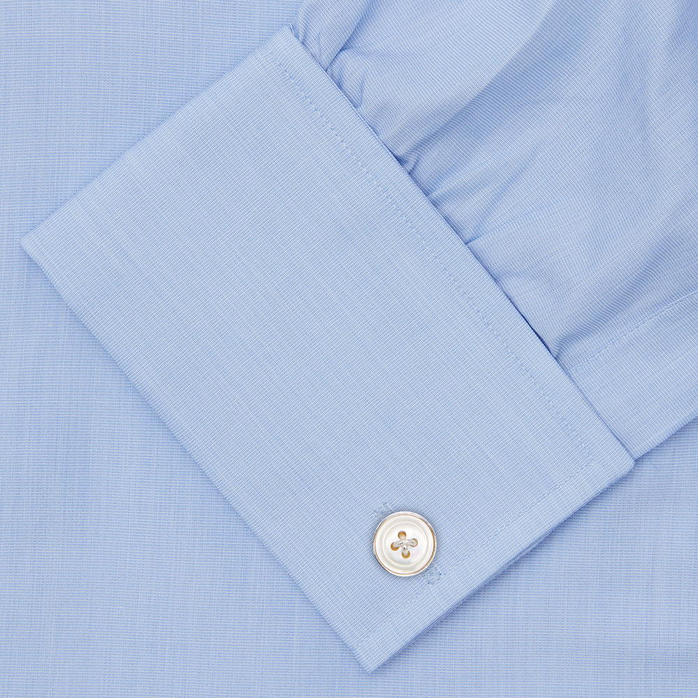 Light Blue End-on-End Shirt with T&A Collar and Double Cuffs