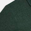 View 6 of product The Forest Green Linen Westminster Shirt by Turnbull & Asser features long sleeves, a Turnbull collar, and a button-up design, shown laid flat on a white background.