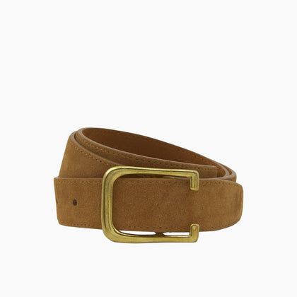 Brown Suede Leather Belt Image 2