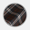 View 1 of product Close-up of Turnbull & Asser BESPOKE FABRIC 1158 34, featuring a dark brown, black, and gray plaid pattern—ideal for a custom shirt—shown within a circular frame on a light gray background.