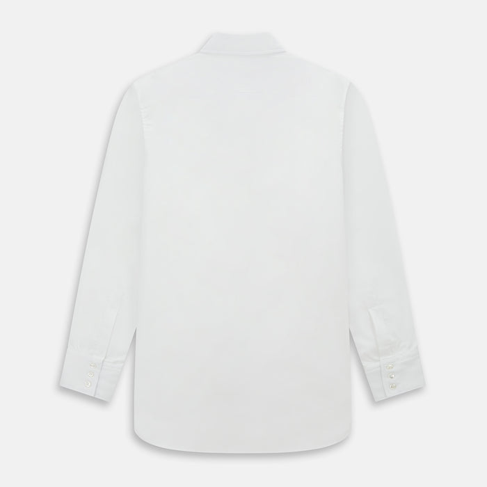 WHITE ROYAL OXFORD COTTON WINDSOR SHIRT WITH TURNBULL OPEN COLLAR AND 3-BUTTON CUFFS Image 2