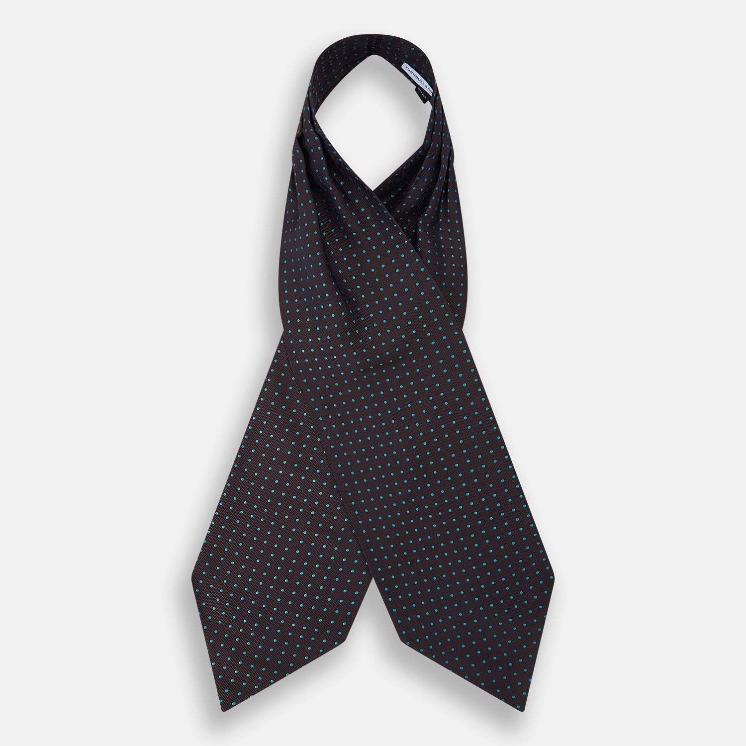 Image 2 of product Blue and Dark Brown Micro Dot Silk Cravat