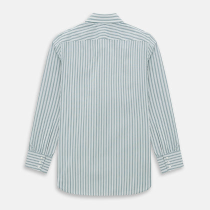 OLIVE & SAGE GREEN MULTI TRACK STRIPE WESTMINSTER SHIRT Image 2