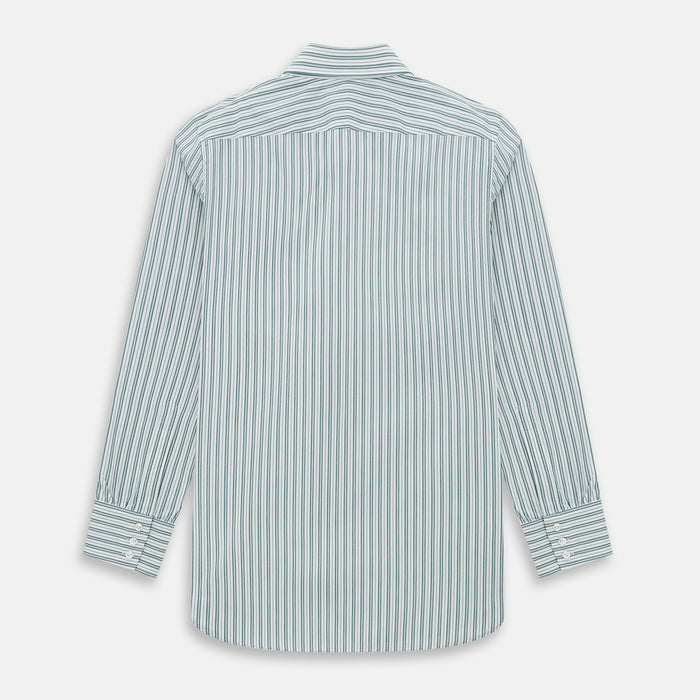 OLIVE & SAGE GREEN MULTI TRACK STRIPE WESTMINSTER SHIRT Image 2