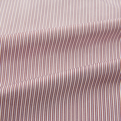 Red and Pink Ticking Stripe Mayfair Shirt Image 5