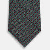 View 3 of product The Forest Green and Red Weave-Patterned Printed Silk Tie by Turnbull & Asser features an intricate geometric motif in red, green, blue, and white, crafted from luxurious English silk for classic sophistication.