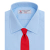 View 4 of product A Light Blue Cotton Shirt with a T&A collar and 3-button cuffs by Turnbull & Asser is displayed on a plain white background, ideal for pairing with a navy suit.