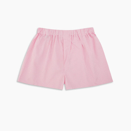 Pink Gingham Cotton Boxer Shorts Image 2