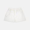 View 1 of product Turnbull & Asser Cream Silk Boxer Shorts feature an elastic waistband and a minimalist design, offering comfort and timeless style in premium silk, beautifully displayed flat on a light gray background.