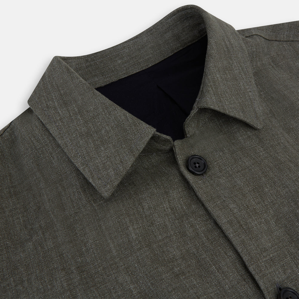 Olive Linen Holland Shacket