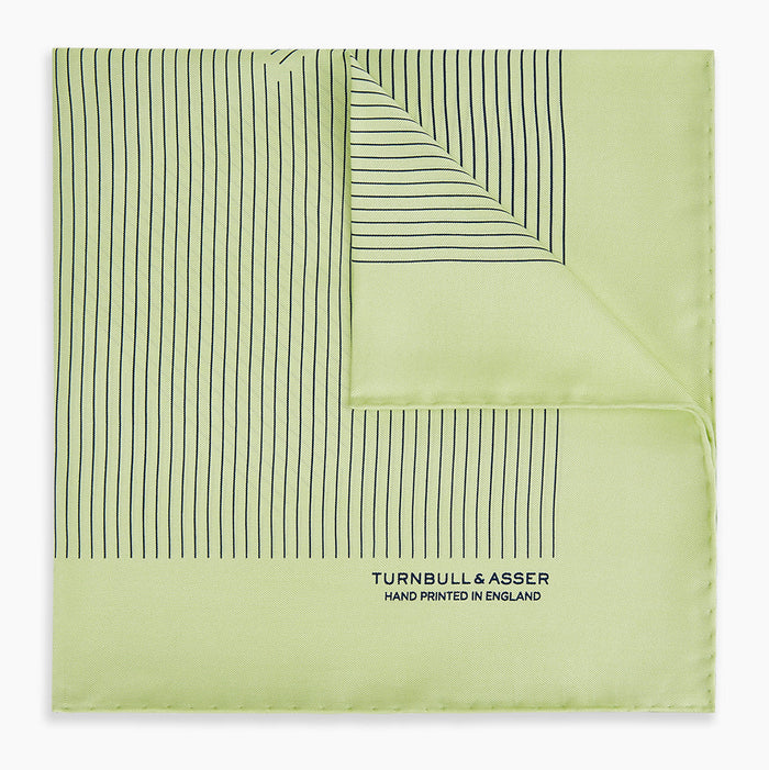 Melon Green Stripe Silk Pocket Square Image 4
