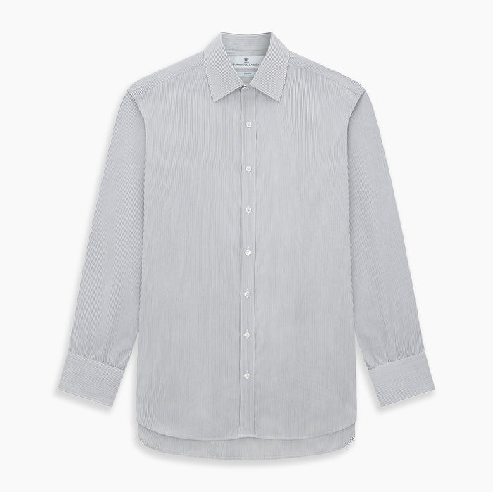 Midnight Blue Fine Track Stripe Mayfair Shirt Image 6