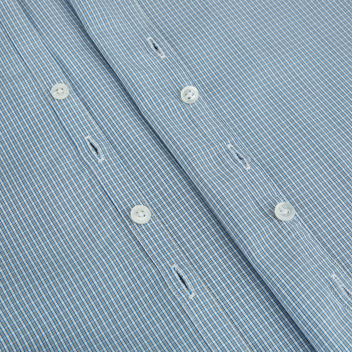 BLUE AND BROWN MICRO SHADOW CHECK WESTMINSTER SHIRT Image 6