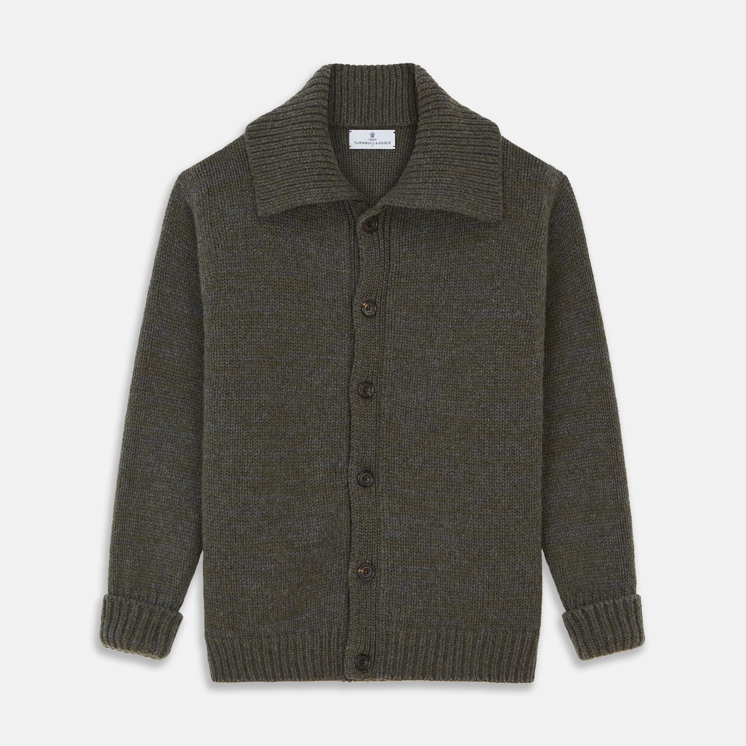 Image 1 of product Green and Grey Cashmere Melange Lowry Cardigan