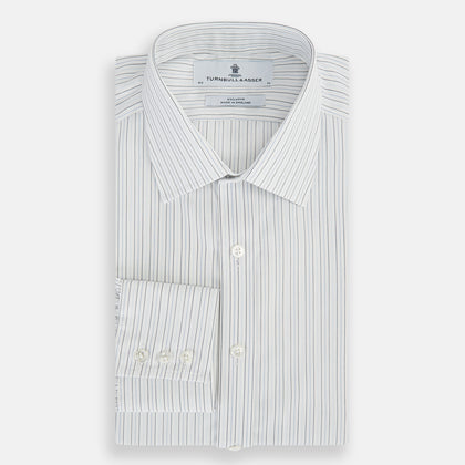Blue Multi-Tone Double Pinstripe Mayfair Shirt Image 4