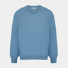 Pale Blue Fine Merino V-Neck Jumper