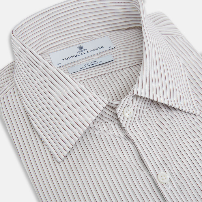 Coffee and Grey Shadow Pinstripe Westminster Shirt Image 1