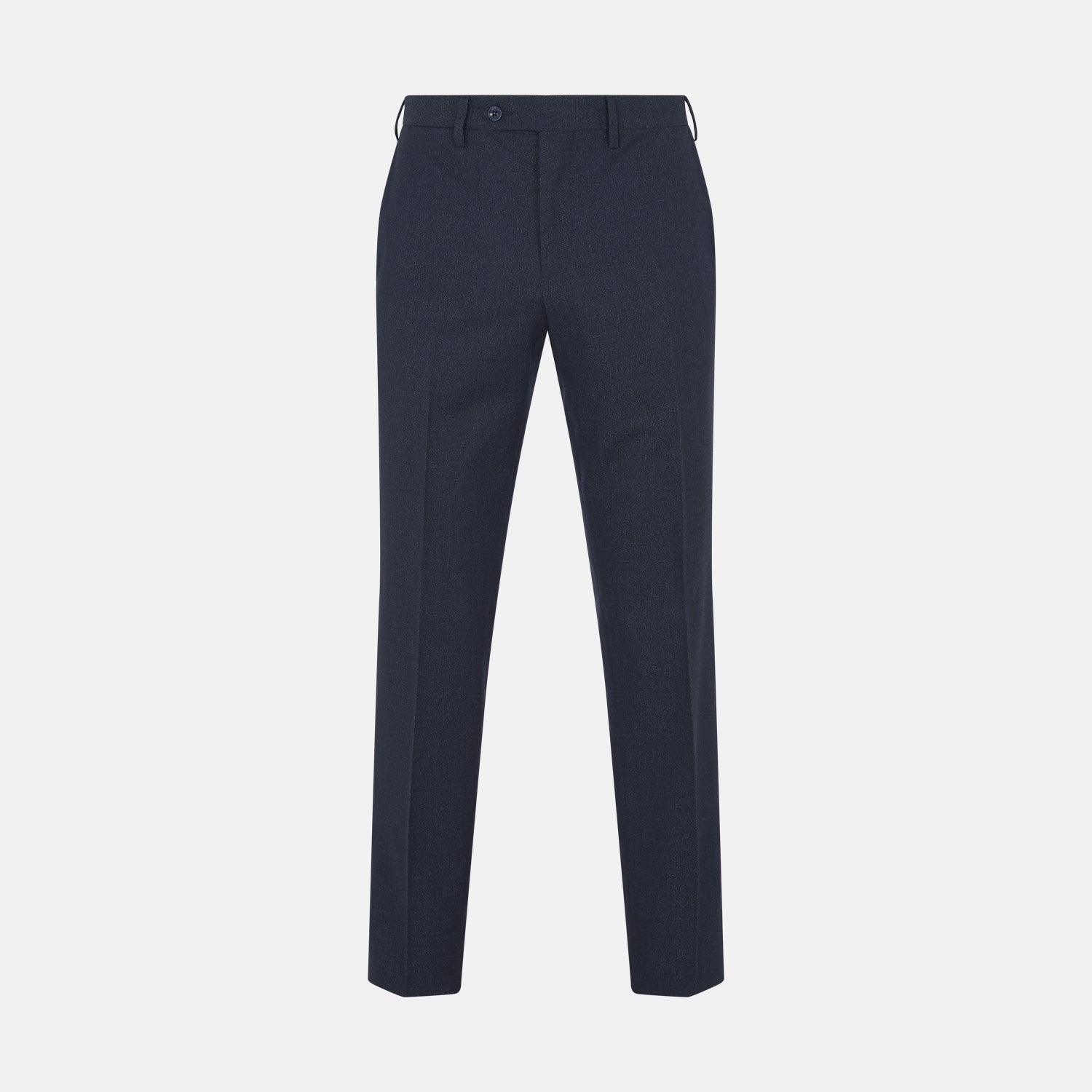 Navy Twill Wool Plain Trousers