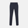 Navy Twill Wool Plain Trousers