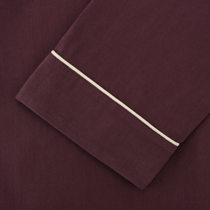 Plain Plum Silk Modern Pyjama Set Image 2