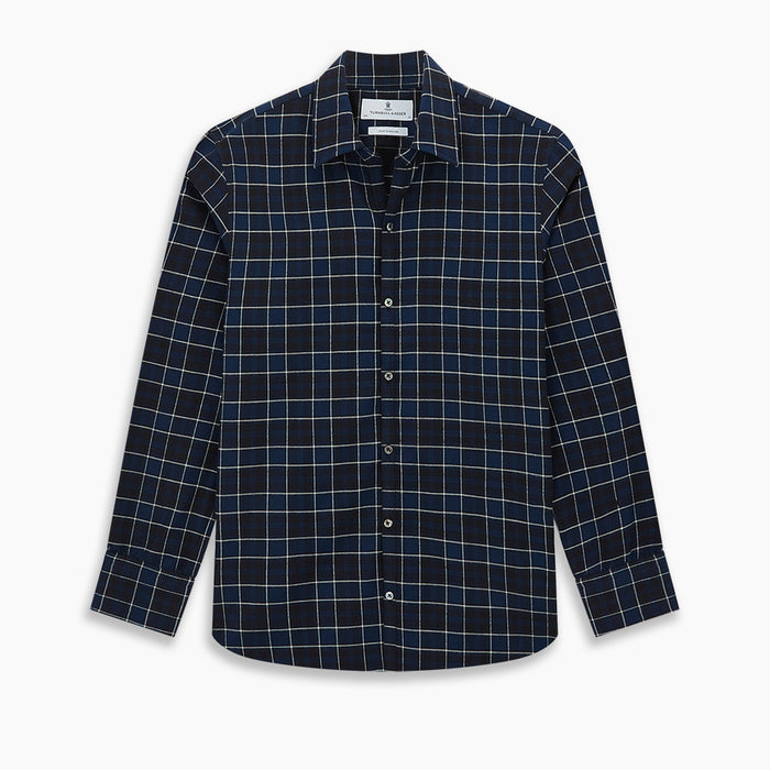 Navy and White Check Windsor Shirt Image 8
