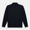 View 3 of product A Navy Rugby Polo Shirt by Turnbull & Asser, featuring long sleeves and a collar, is displayed flat on a white background. The design is simple and free of visible logos or patterns.