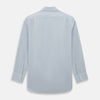 View 3 of product The Dove Grey Mayfair Shirt by Turnbull & Asser is a long-sleeve button-up with a collar, front pocket, and white buttons, crafted from soft sanforised cotton and laid flat on a white background.