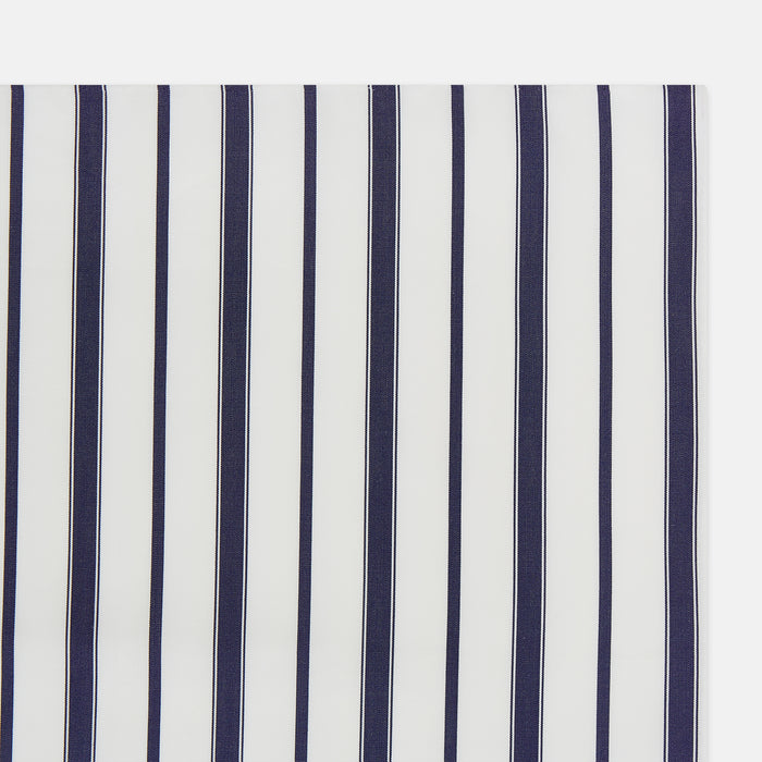 Navy Double Stripe Hand-Rolled Handkerchief Image 1