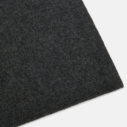 Plain Graphite Cashmere Knitted Scarf