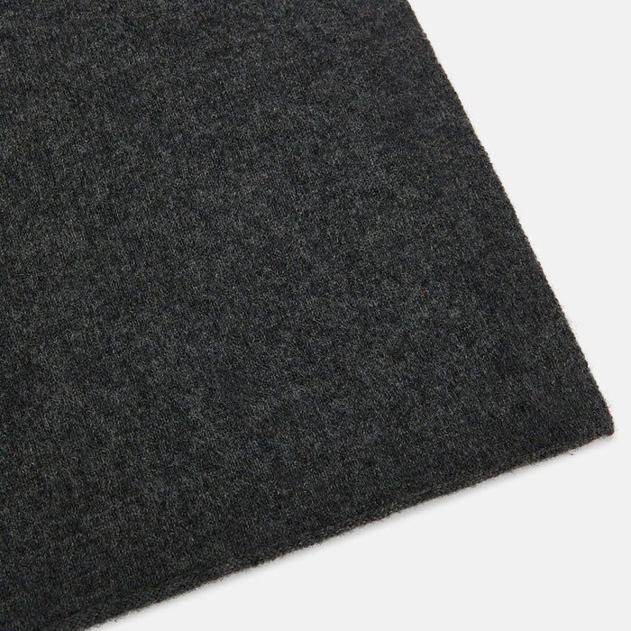 Plain Graphite Cashmere Knitted Scarf Image 1