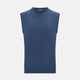 Pacific Blue Cashmere Round Neck Vest