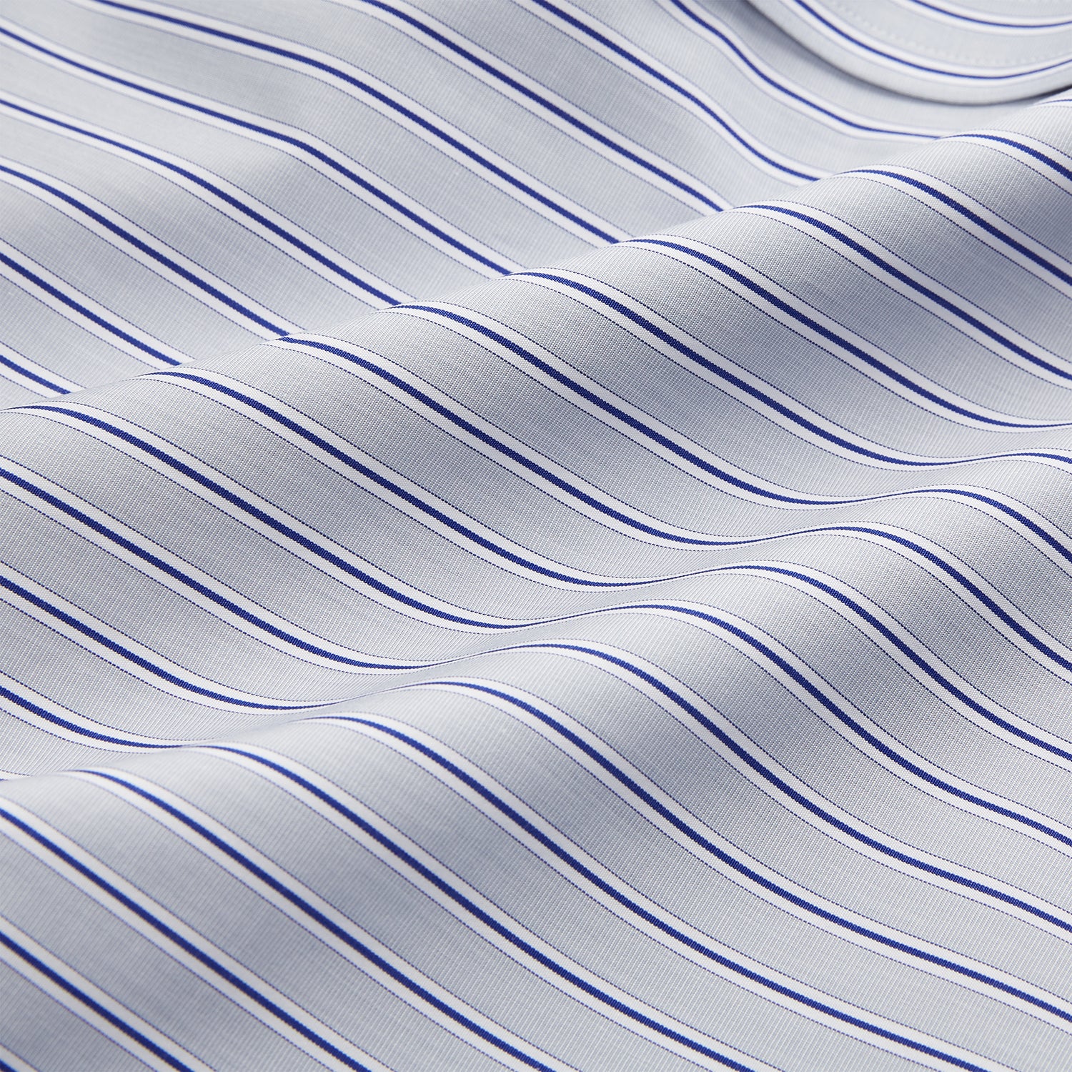 Image 4 of product Navy & Blue Stripe Weekend Fit Shirt with Derby Collar and Single Button Cuffs