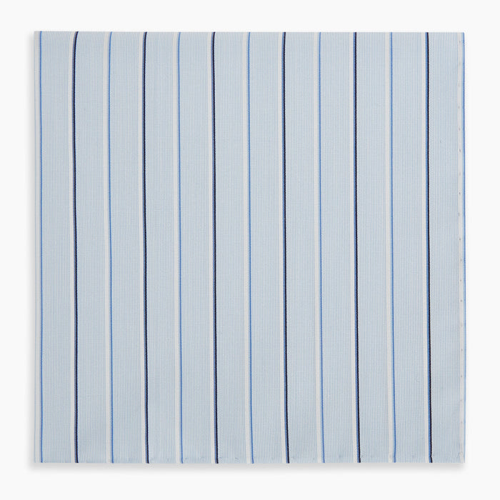 Navy and Blue Combination Stripe Hand-Rolled Handkerchief Image 3