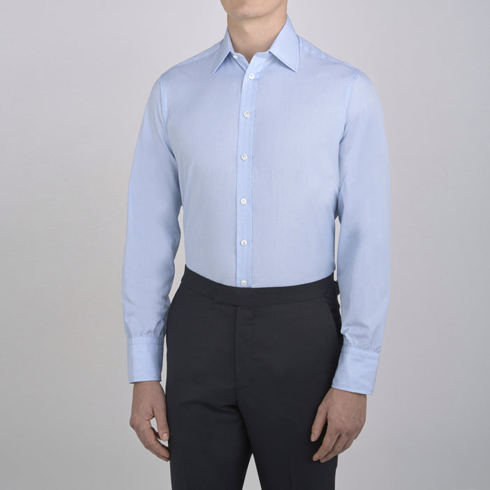 Light Blue End-on-End Shirt with T&A Collar and 3-Button Cuffs Image 1