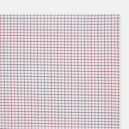 Hand Rolled Red and Navy Graph Check Handkerchief