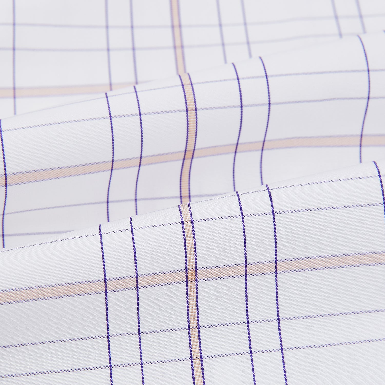 View 9 of product The Turnbull & Asser Purple Multi Plaid Check Shirt features a spread collar, double cuffs, and a fitted silhouette. Its bold plaid pattern and contrast collar add a modern touch to classic British style. Displayed on a plain white background.