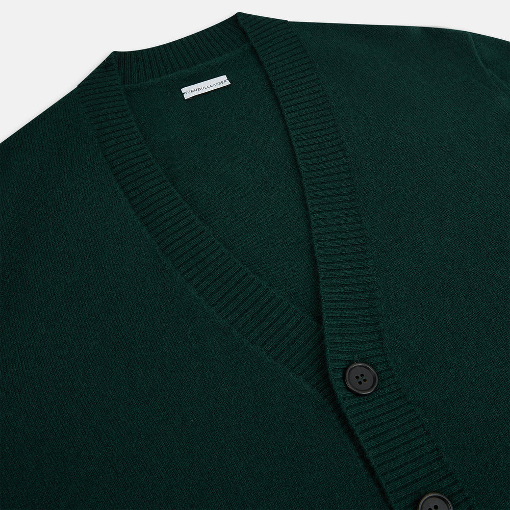 Dark green cashmere cardigan best sale