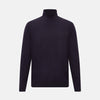 Dark Purple Fine Merino High Neck Jumper